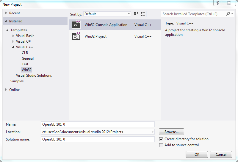 Visual Studio New Project