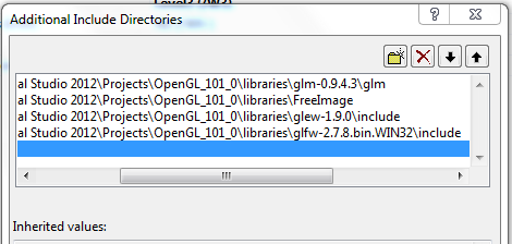 Paths of the included directories