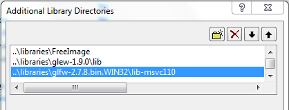 Additional Library Directories edited paths