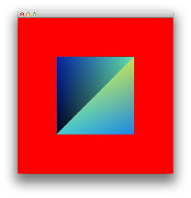 Square on a red background visible diagonal line