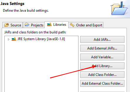 Eclipse new Java project add library