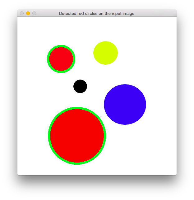 Outline of the detected circles