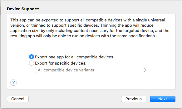 Select what kind of devices you want to support
