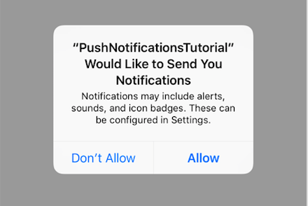 Allow notifications alert