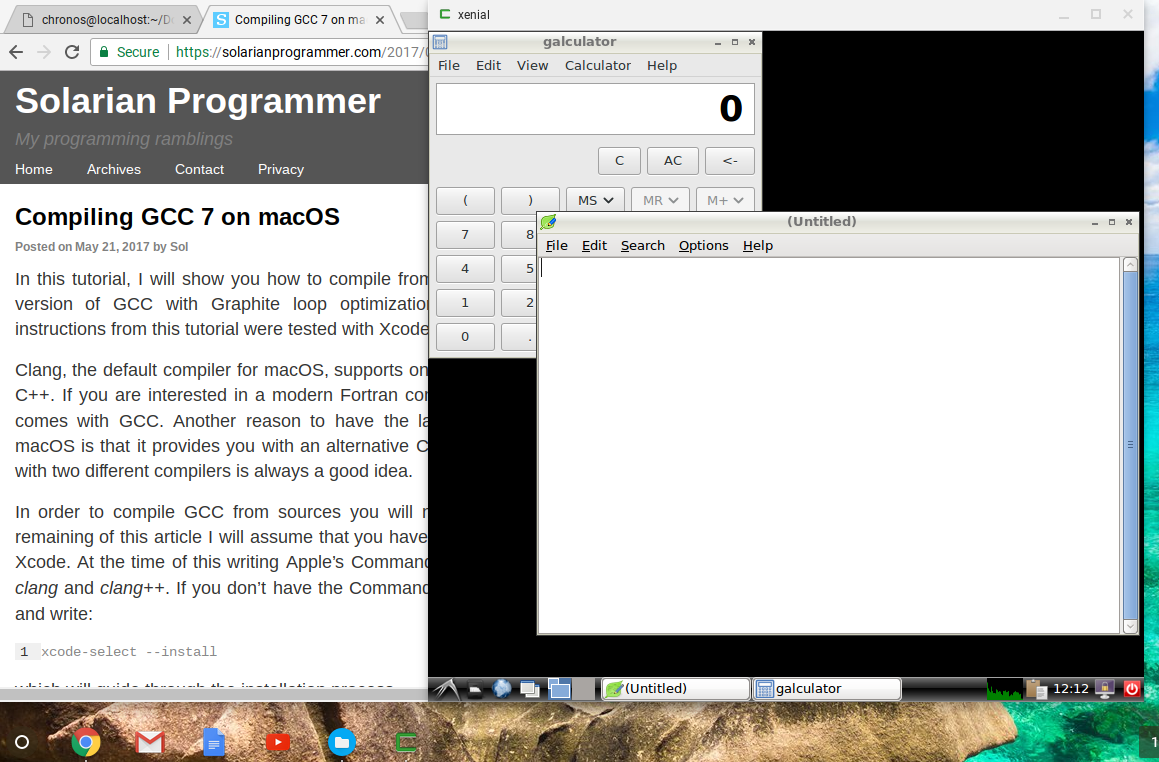 Chrome OS side by side with Crouton Ubuntu LXDE on Chromebook