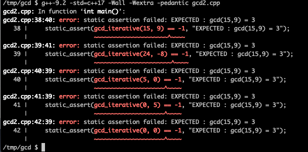 Compile errors for failing tests GCC 9 macOS